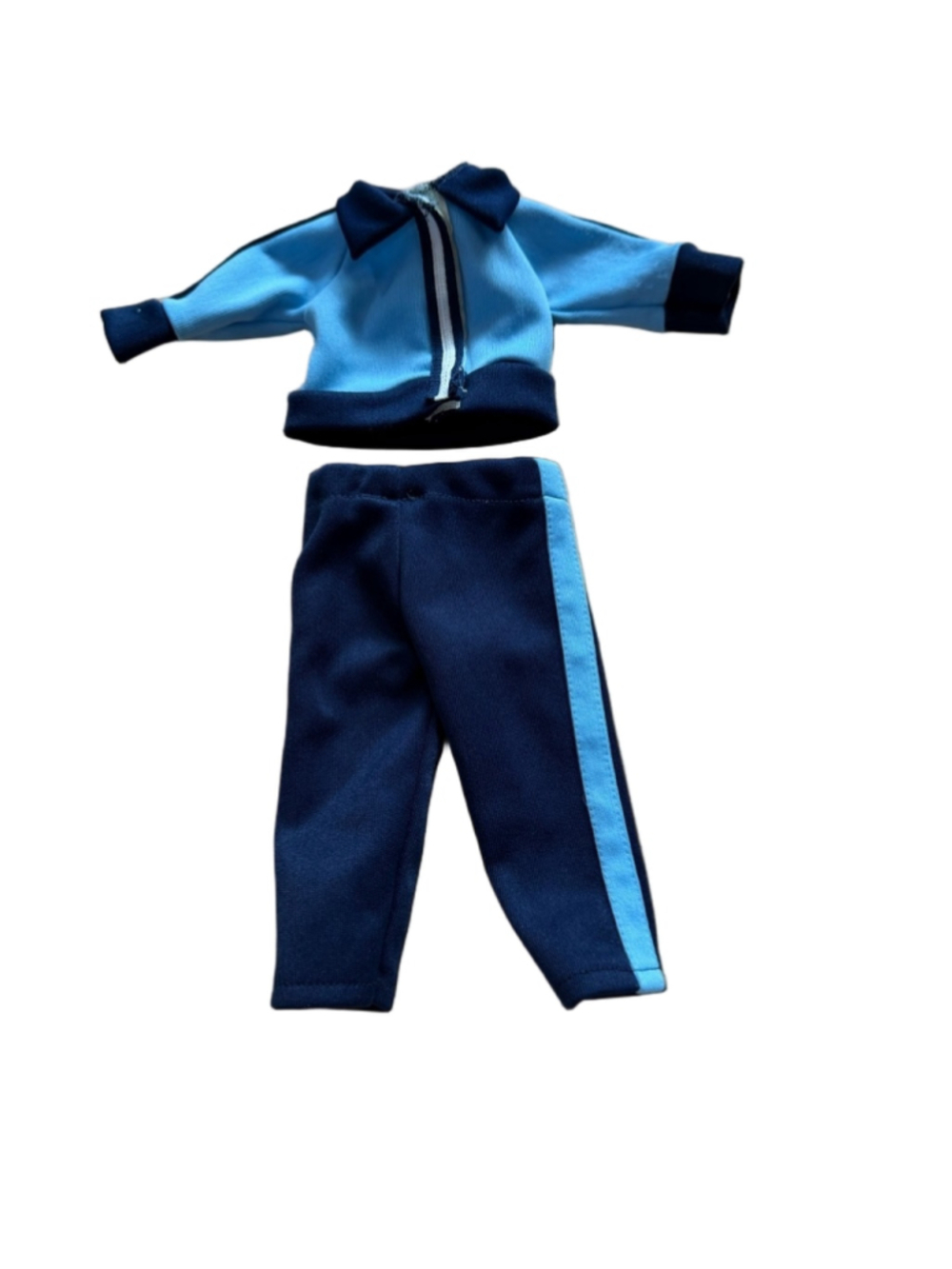 Fisher Price Vintage 1970s Navy Light Blue Doll Tracksuit Set